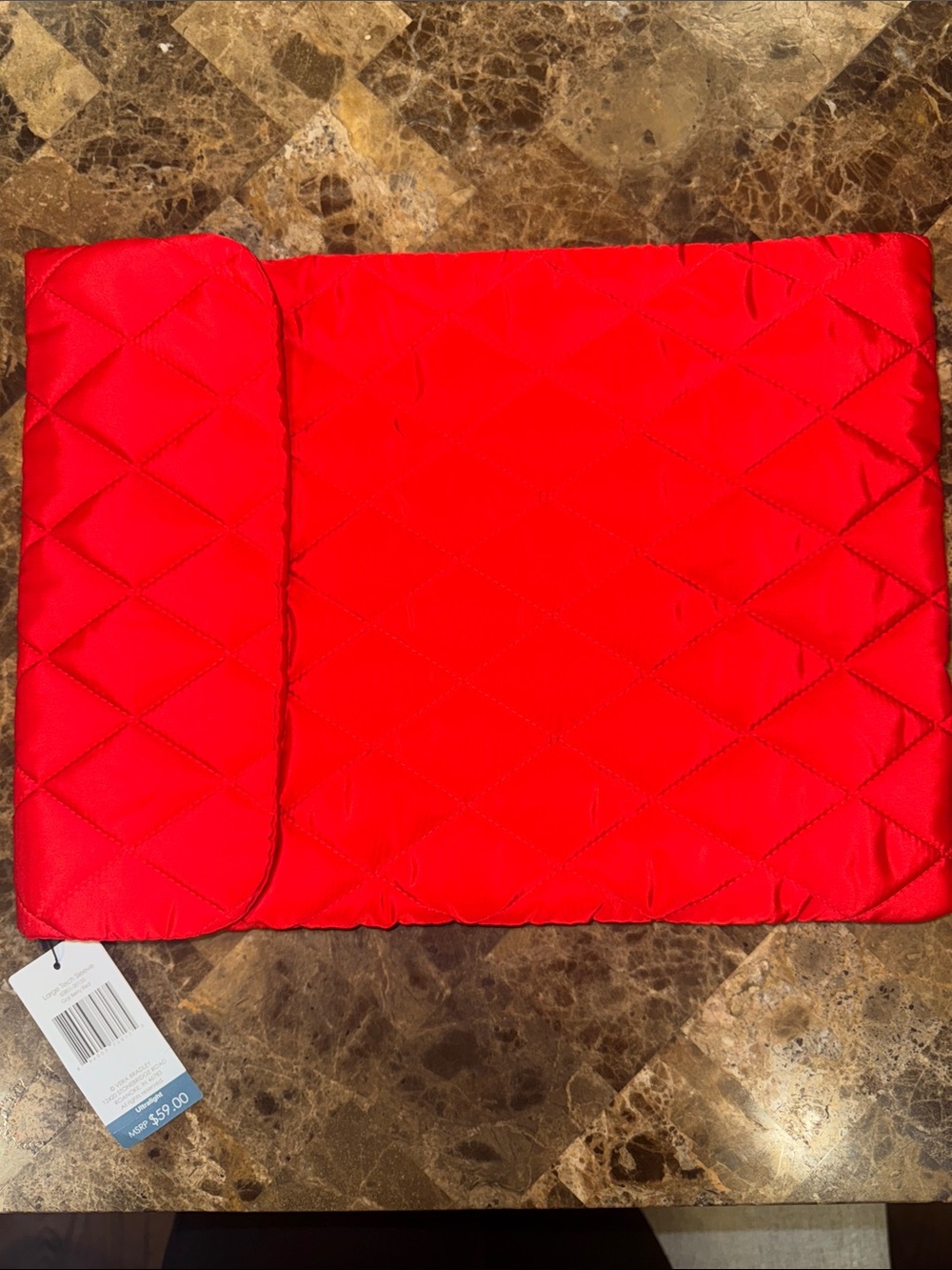 Vera Bradley Red Quilted Laptop Sleeve. New With Tags